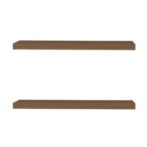 English Elm Iva 2-Piece Mahogany Floating Recessed Shelves 31.5" W x 9.8" D Sleek Wall Storage for Books & Decor B128P237134