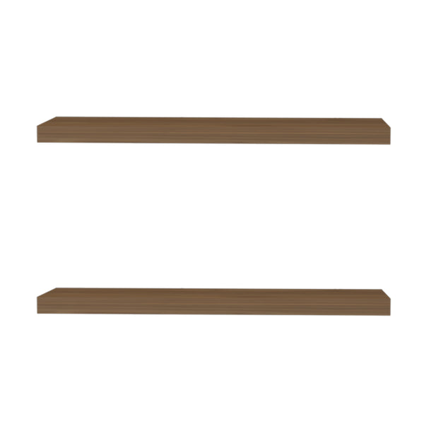 English Elm Iva 2-Piece Mahogany Floating Recessed Shelves 31.5" W x 9.8" D Sleek Wall Storage for Books & Decor B128P237134
