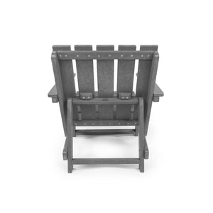 English Elm Shoreline Recycled Hdpe Folding Adirondack Chair Fully Assembled Modern Patio Seating Gray B2745P409683