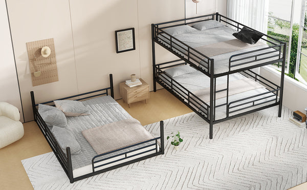 English Elm Twin Xl Solid Pine Loft Bed with Built-in Led Lighting and Storage Shelves Black W1580S00582
