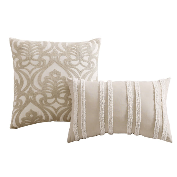 English Elm Rhapsody 6-Piece King Comforter Cover Set In Warm Tan - Soft Cotton, Easy Care & Stylish Design B340P341966-GIGA