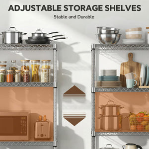 English Elm 5-shelf Heavy Duty Wire Rack Industrial Carbon Steel Garage Pantry Storage Unit W5386P445629
