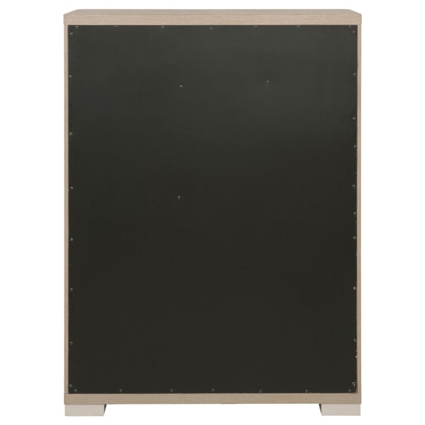 English Elm Mirador Tall Five Drawer Chest in Warm Elm Veneer for Contemporary Bedroom Storage B062P447746