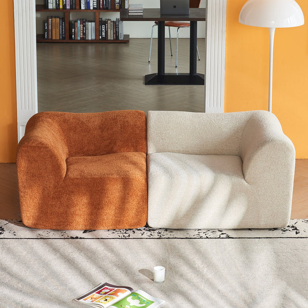 English Elm Modular Teddy Fleece Cloud Sectional Legless Sofa for Living Room Apartment W1765S00128