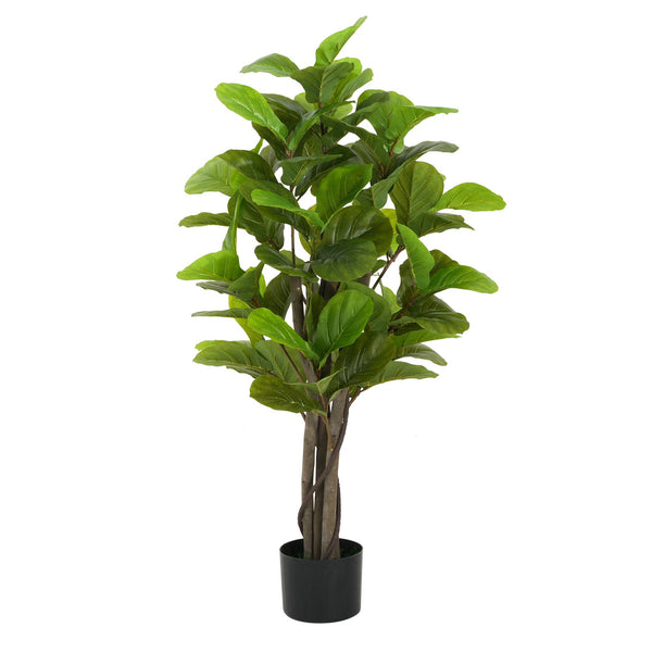English Elm Christopher Knight Home® - 51" Lifelike Artificial Fiddle Leaf Fig Tree With Black Pot – No Maintenance, Ready To Style Indoors! N772P286774G