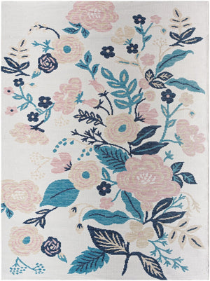 Livabliss Barbados Flatweave Polypropylene Area Rug Weather Resistant Indoor Outdoor Patio Floor Accent White, Light Be 6'7" x 9' BBD2312-679