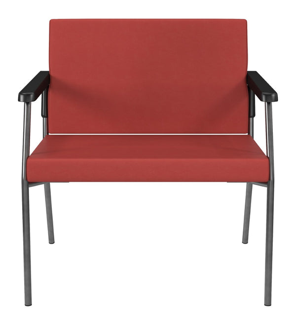 OSP Home Furnishings Bariatric Big and Tall Guest Chair with Reinforced Metal Frame for Waiting Rooms Lipstick BC9603-R100