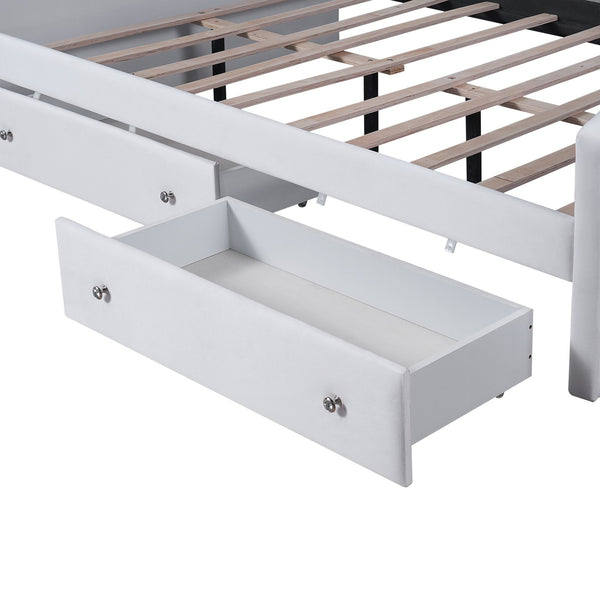 English Elm Full Size Upholstered Daybed With Led Accent, 2 Storage Drawers, Velvet Finish In Elegant Beige N7500001852A