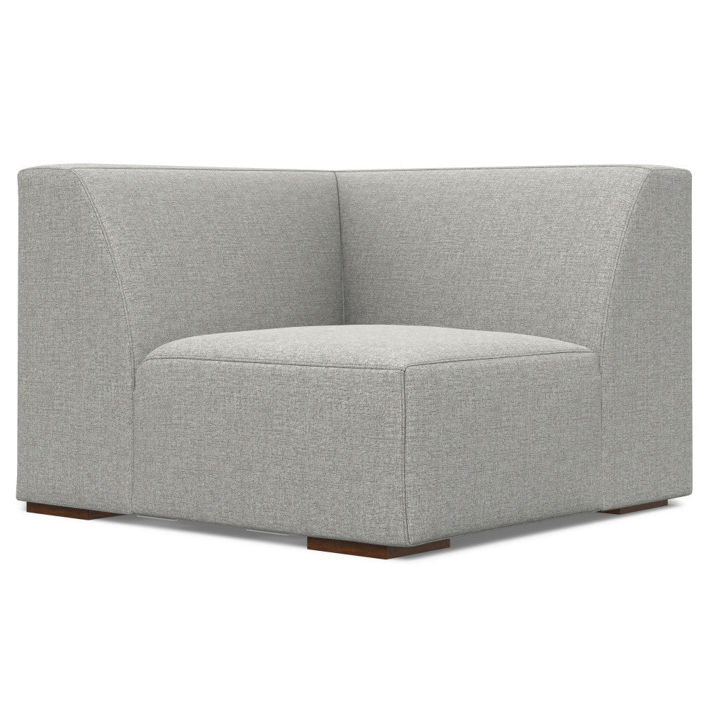 English Elm Rex Pale Grey Corner Sofa Module — Eco-Friendly Performance Fabric, Feather-Wrapped Foam Comfort, 40.6" B136P199233