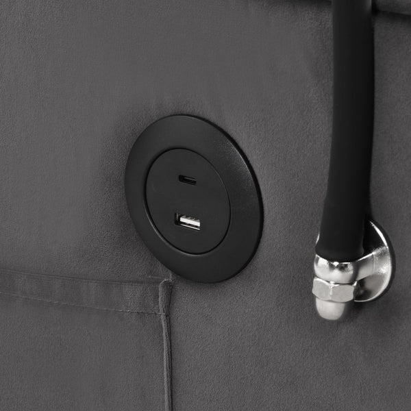 English Elm Modern Velvet Loveseat Futon Sofa with Pullout Bed, 3-in-1 Convertible Sleeper, USB Ports, Pockets Dark Gray 46.85 L x 38.98 W x 16.14 H W2297P224267