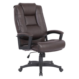 OSP Home Furnishings High Back Bonded Leather Office Chair with Lumbar Support and Ergonomic Padded Seat Espresso EC5162-EC1