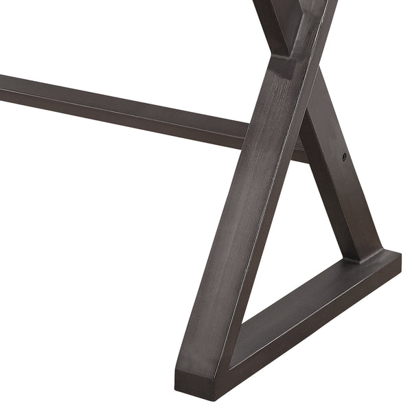 English Elm Danton Gold Patchwork Aluminum Rectangular Writing Desk with 1 Soft-Close Drawer, Metal X-Base B2726P242583