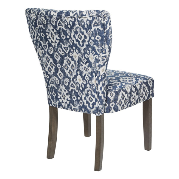 OSP Home Furnishings Andrew Dining Chair  Navy Ikat