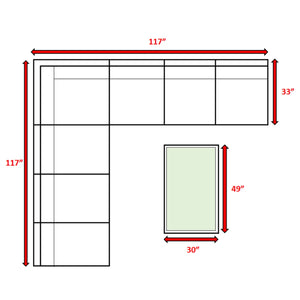 English Elm Fully Assembled Extra-Wide 8-Piece Wicker Outdoor Seating Set With Cushions For Patio Comfort B120S00132