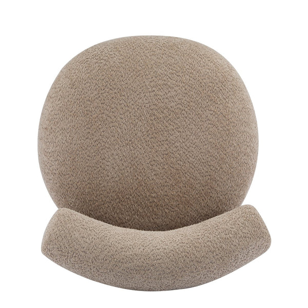 English Elm Christopher Knight Home® - Modern Boucle Accent Chair with Plush Rounded Silhouette, Solid Wood Frame, Cozy Reading Seat Light Brown,Walnut 29 L x 28.5 W x 21.85 H N776P278240B