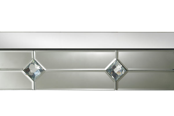English Elm Hessa Glam Mirrored Console Table with Rhinestone Inlay for Entryway Decor B2726P446690