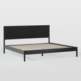 Contemporary Reeded Headboard Solid Wood King Bed Black ORLB8BBL Walker Edison