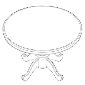 OSP Home Furnishings Townsend Round Dining Table with Queen Anne Base Seats Four in Classic Wood Style TOW-59Q-CHY