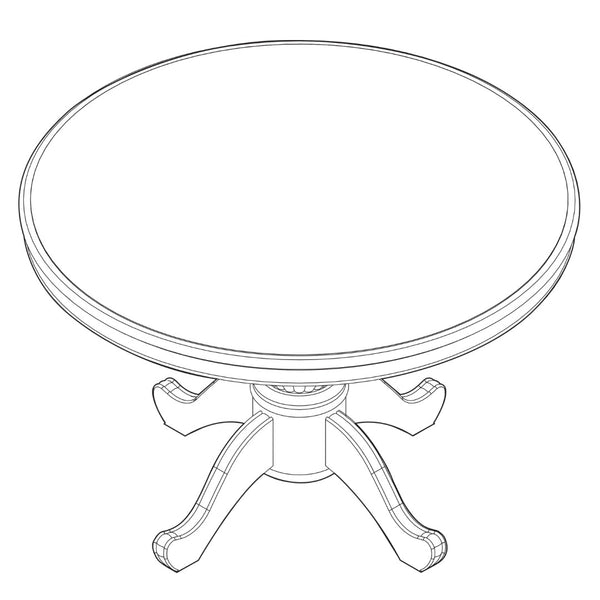 OSP Home Furnishings Townsend Round Dining Table with Queen Anne Base Seats Four in Classic Wood Style TOW-59Q-CHY