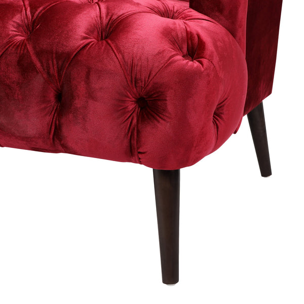 English Elm Comfy Hi-back Three Seat Sofa with Tufted Pu Upholstery and Tapered Birch Legs N760P178601R