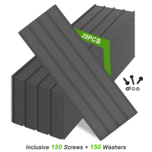 English Elm 25 Pcs Metal Roofing Panels - Durable Galvanized Sheets For Easy Diy Projects, Sheds, And More! W1859P387317