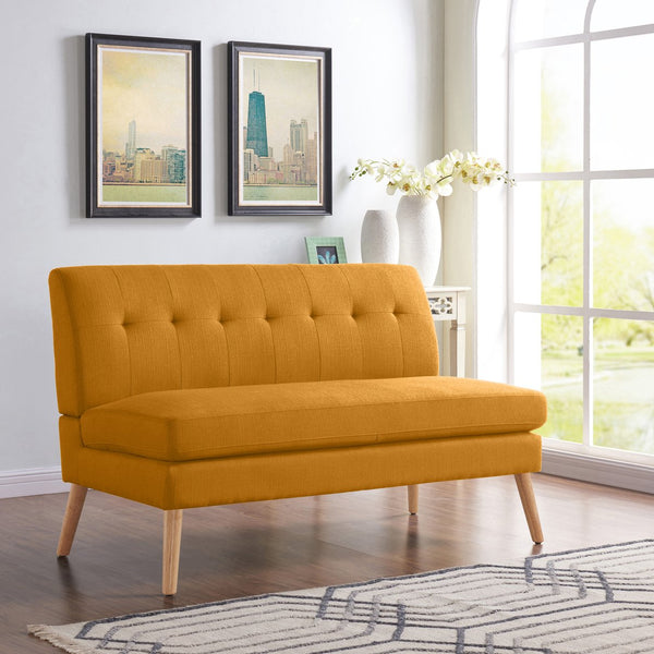 English Elm Mondy Tufted Mid-century Loveseat Polyester Upholstered with Tapered Solid Wood Legs B127P495076