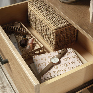 English Elm Night Stand - Rustic Brown Finish With Smart Storage, Compact Design & Easy Assembly For Any Space B356P367928