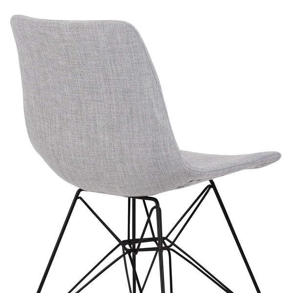 English Elm Palmetto High-back Upholstered Dining Chair Gray Woven Fabric with Powder-coated Frame B2736P464884