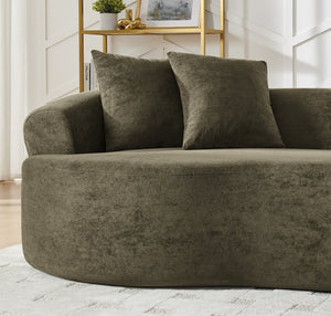 English Elm Modern Chenille Curved Sectional Sofa Cloud Silhouette Four Seat Living Room Couch W1413S00134