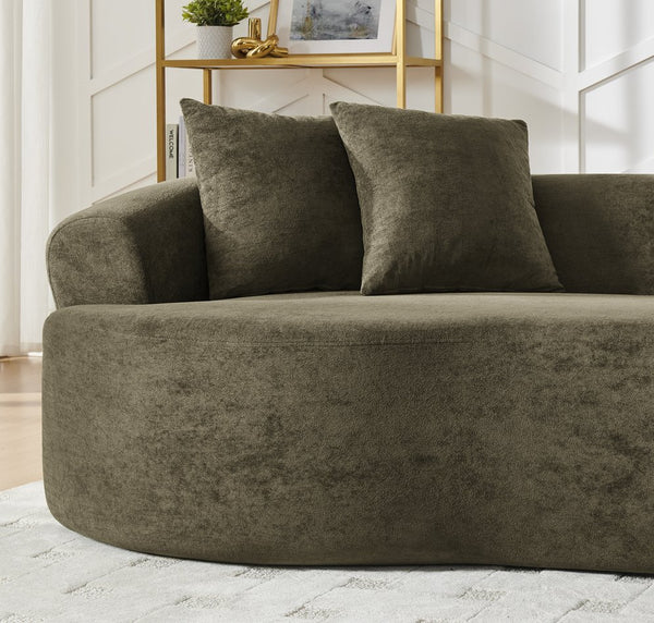 English Elm Modern Chenille Curved Sectional Sofa Cloud Silhouette Four Seat Living Room Couch W1413S00134