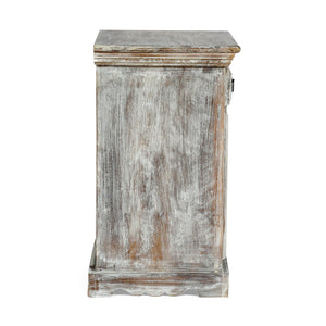 English Elm Christopher Knight Home® - WOODEN Boho Mango Wood Nightstand with 1 Drawer & 1 Door, Washed Distressed White Finish, 17.75"W x 24"H 69357.00