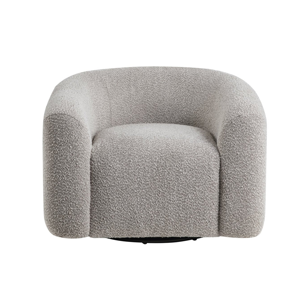 English Elm 1pc Swivel Accent Chair Boucle Upholstered Pocket Coil Seat Modern Living Room B011P329256