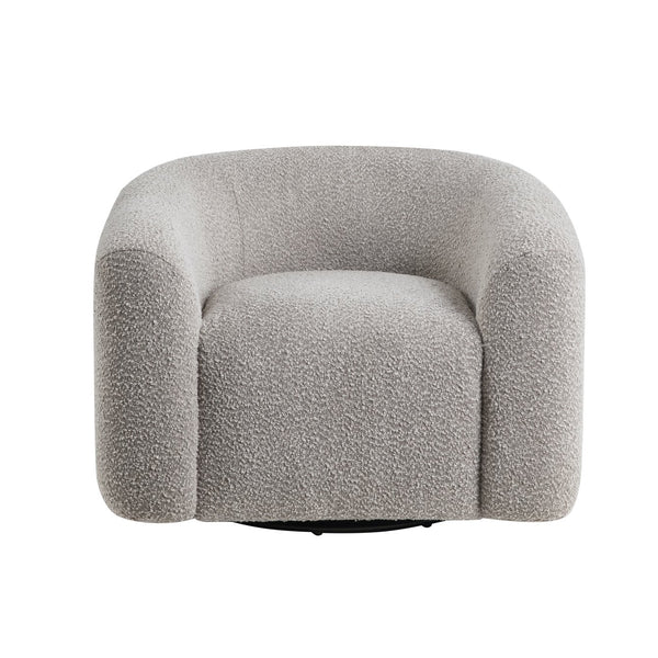 English Elm 1pc Swivel Accent Chair Boucle Upholstered Pocket Coil Seat Modern Living Room B011P329256