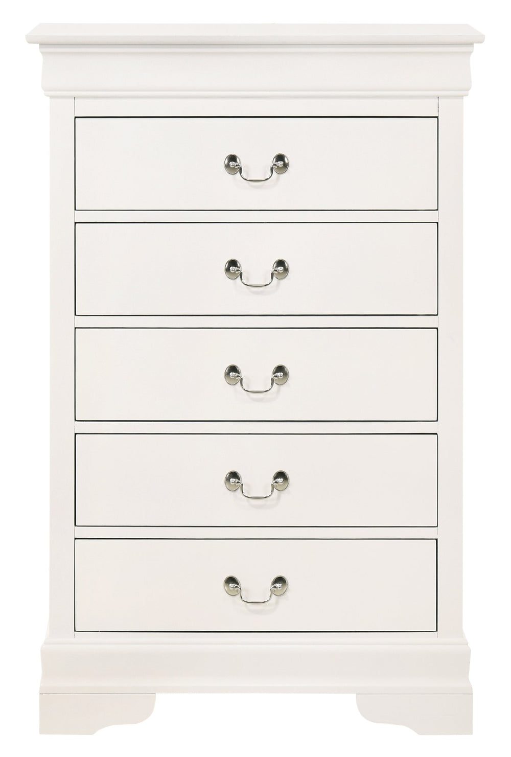 English Elm Louisphillipe Classic White Chest - Elegant Storage Solution With Curved Mouldings & Dovetail Drawers B078107858