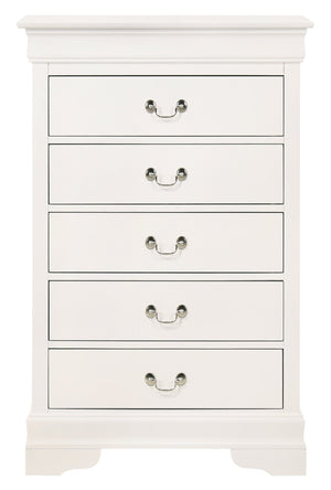 English Elm Louisphillipe Classic White Chest - Elegant Storage Solution With Curved Mouldings & Dovetail Drawers B078107858