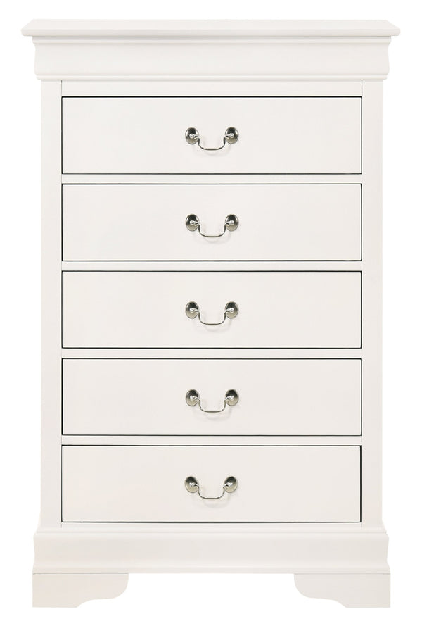 English Elm Louisphillipe Classic White Chest - Elegant Storage Solution With Curved Mouldings & Dovetail Drawers B078107858