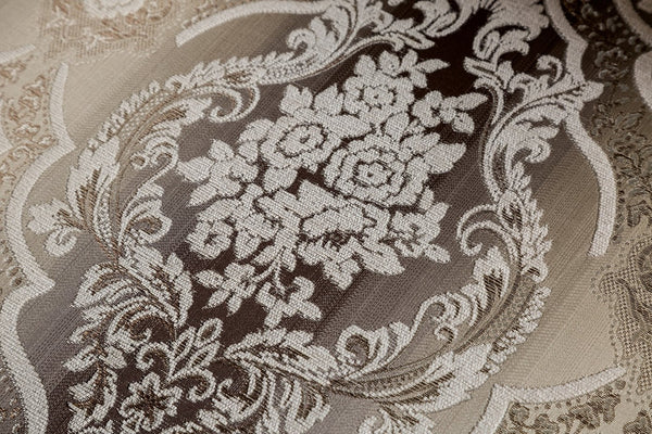 English Elm Traditional Carved Tufted Accent Chair with Rolled Arms, Nailhead Trim and Elegant Upholstery Beige,Cherry 52 L x 43 W x 27 H B2741P380807