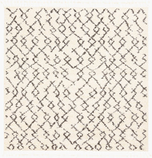 Livabliss Berber Shag Polypropylene Rug Moroccan Inspired Fringe Accent for Living Room Charcoal, Light 7'10" x 7'10" BBE2301-710SQ