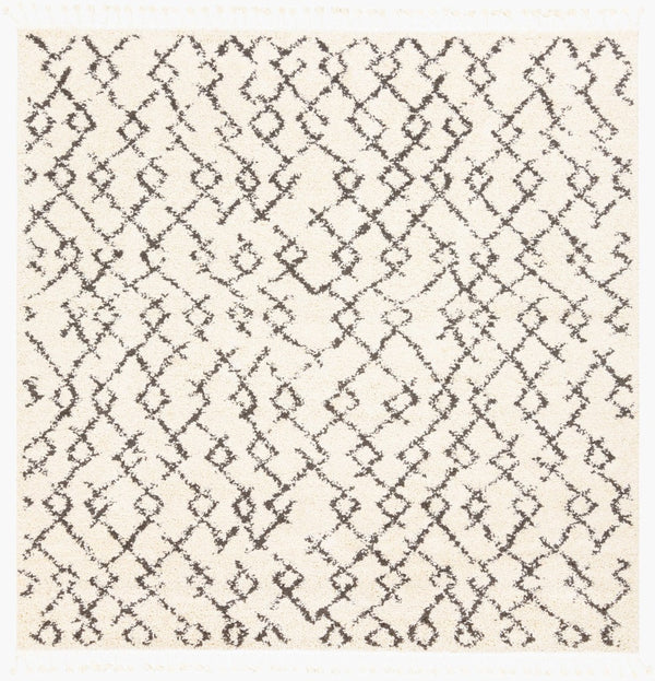 Livabliss Berber Shag Polypropylene Rug Moroccan Inspired Fringe Accent for Living Room Charcoal, Light 7'10" x 7'10" BBE2301-710SQ