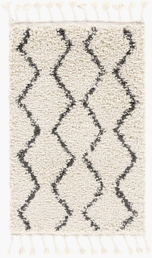 Livabliss Berber Shag Polypropylene Rug with Fringe for Entryway or Bathroom Accent Charcoal, Light 2' x 2'11" BBE2303-23