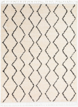 Livabliss Berber Shag Polypropylene Rug with Fringe for Entryway or Bathroom Accent Charcoal, Light 7'10" x 10'2" BBE2303-710103