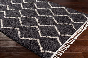 Livabliss Berber Shag Runner Rug Plush Polypropylene Pile with Fringe Bohemian Hallway Accent Charcoal, Light 2'7" x 7'3" BBE2306-2773