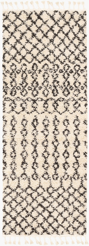 Livabliss Berber Shag Polypropylene Area Rug Global Pattern Plush Pile Entryway Accent Charcoal, Light 2'7" x 7'3" BBE2309-2773