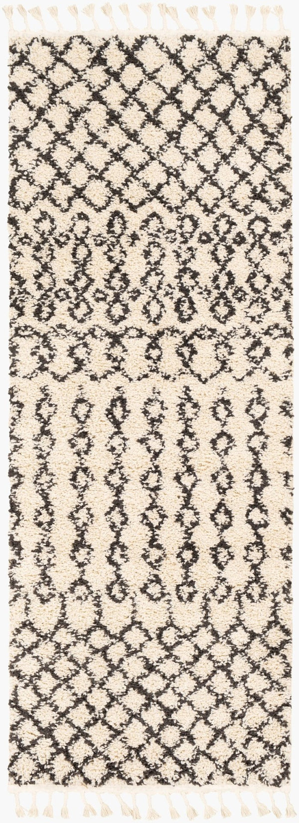 Livabliss Berber Shag Polypropylene Area Rug Global Pattern Plush Pile Entryway Accent Charcoal, Light 2'7" x 7'3" BBE2309-2773