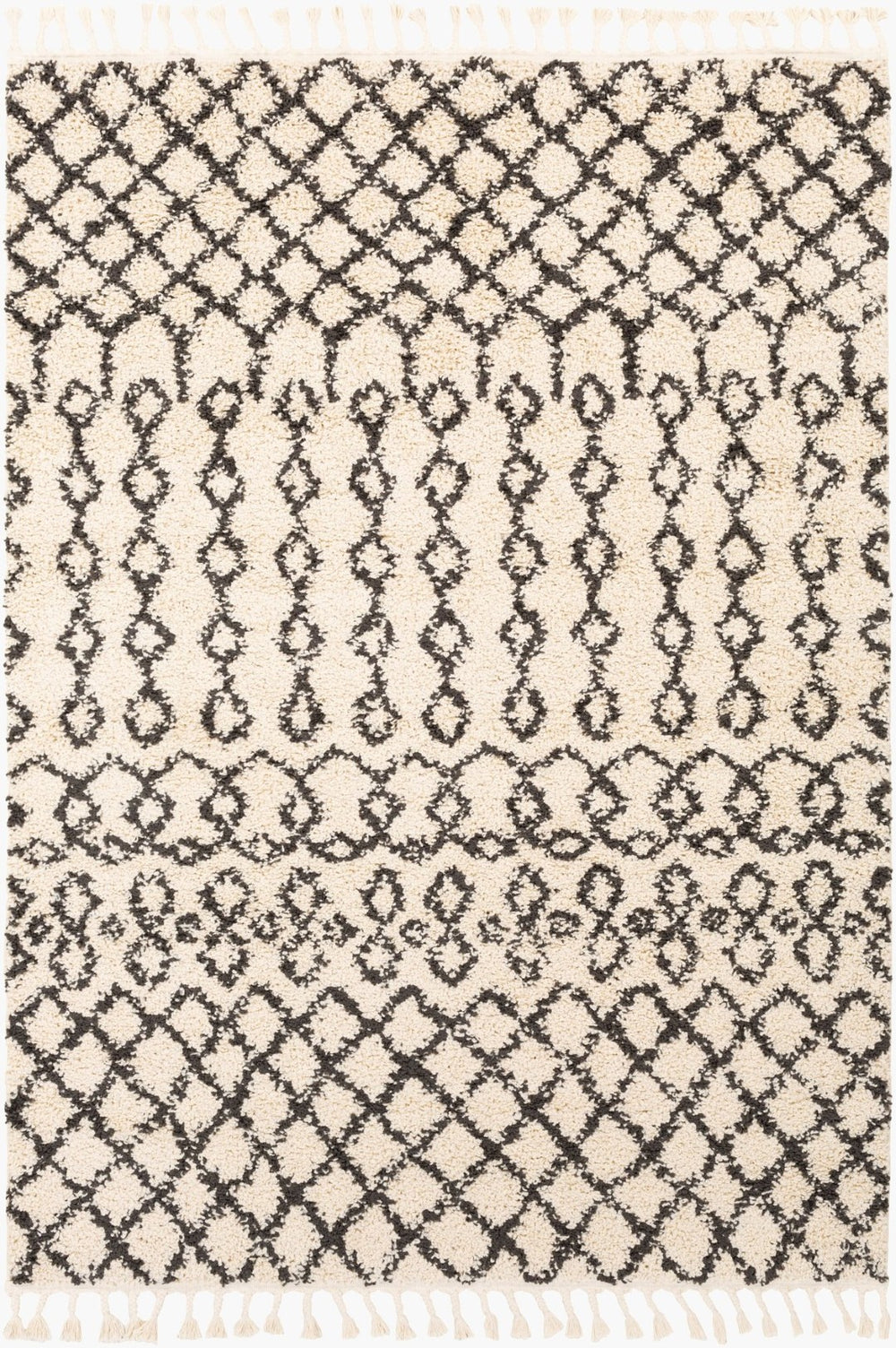 Livabliss Berber Shag Polypropylene Area Rug Global Pattern Plush Pile Entryway Accent Charcoal, Light 2' x 2'11" BBE2309-23