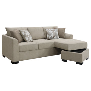 English Elm Pacheco Upholstered Sleeper Sectional with Chaise and Pullout Bed, Patterned Pillows & Sturdy Frame Camel B062P375539