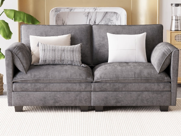 English Elm 74.27'' Mid-century Modern 2 Seat Loveseat with Pocket Spring and Breathable Fabric W680P221017