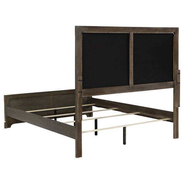 English Elm Lincoln Eastern King Bedroom Set with Led Headboard Two-tone Wood and White Panels B062S01541