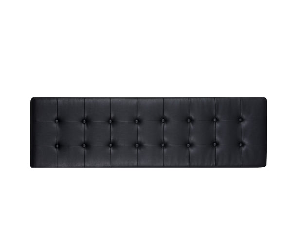 Sunpan Kenji Bench - Elegant Trestle Style with Brushed Gold Finish and Button Tufted Faux Leather Seat Small
