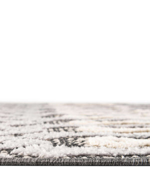 Unique Loom Arlo Lenny Machine Made Tribal Rug Gray, Ivory/Black 7' 10" x 10' 0"